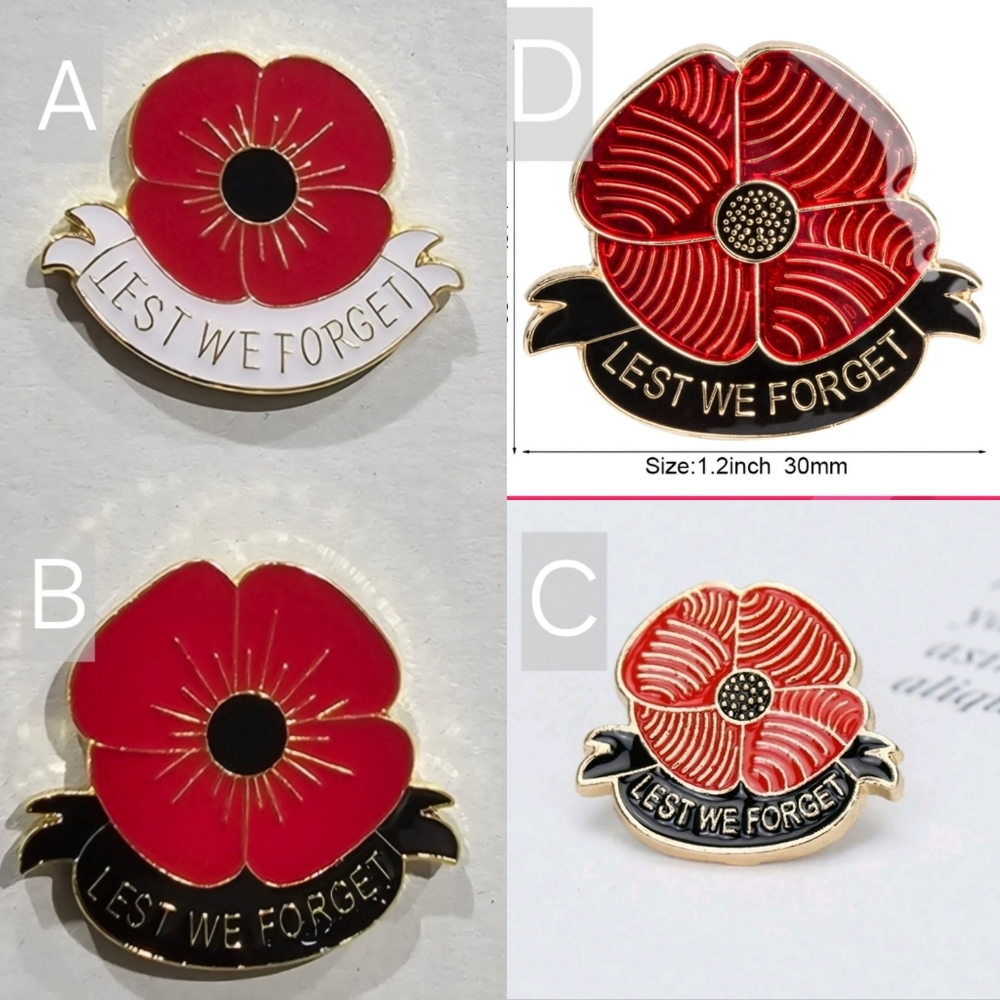 2 (Small) Remembrance Day Poppy Pin/ Broach